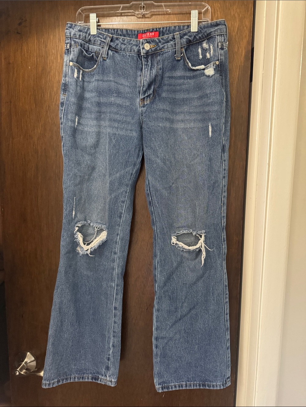 Guess Distressed Blue Straight-Leg Jeans